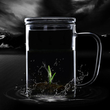时尚玻璃杯创意耐热过滤办公水杯有盖透明花茶杯泡茶直觉杯子茶具