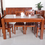 爱绿居 老榆木全实木餐桌 1.5米桌子 现代新中式家用长方形餐桌