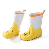 出口新款优质定制黄色小鸭子儿童橡胶雨鞋 卡通男女学生宝宝水鞋