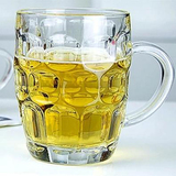 满6个包邮 玻璃杯带把手 透明酒吧菠萝杯子扎啤ktv啤酒超大号水杯