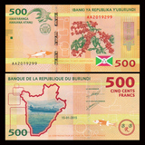 【特价批发】全新 布隆迪500法郎 10张 2015年版 外国纸币 钱币