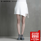 s.deer圣迪奥女装优雅多层不规则摆半身短裙S15281323