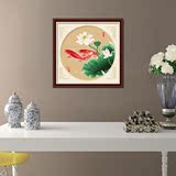 印花十字绣新款荷花小幅卧室客厅年年有余鱼十字绣国画中国风系列