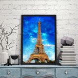 巴黎铁塔装饰画灯塔挂画建筑风景壁画客厅卧室墙画书房有框画海报