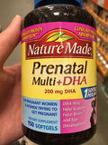 现货原装Nature Made孕妇综合维生素含DHA 叶酸150粒美国代购正品