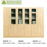 上海新锐办公家具 办公文件柜木质 板式落地资料柜玻璃门书柜带锁