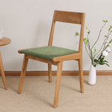 北欧简约现代实木餐椅白橡木原木餐椅休闲洽谈椅创意布艺咖啡椅