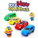 韩国进口 PORORO 小企鹅 回力汽车 儿童玩具车 惯性车 4个装
