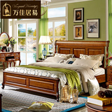 美式实木床 乡村田园橡木双人大床 1.8米卧室复古储物高箱婚床