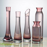 玻璃小花瓶彩色小花插餐桌台面小花器欧式简约小花瓶创意花瓶摆件