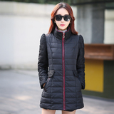 2015潮冬装韩国中长款棉衣女蕾丝修身显瘦加厚加大码胖mm棉服外套