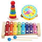 木质制宝宝八音琴乐器台车早教男女婴儿童益智敲琴玩具0-1-2-3岁
