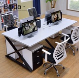 办公家具办公屏风工作位 卡位职员桌现代简约员工桌椅组合四人位