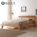 创意先生北欧日式实木双人床小户型时尚简约大床卧室环保家具婚床