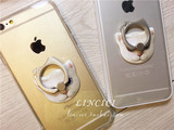 优雅白猫简约支架手机壳iPhone6 plus 5s 全包软壳硅胶指环扣