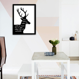 北欧风麋鹿爱情诗句创意装饰画现代简约客厅卧室家居有框画挂画墙