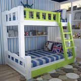 创意简约全实木儿童高架床高低子母床环保带护栏学生上下铺双层床