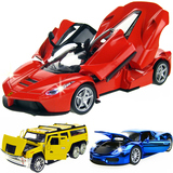 儿童礼物1:32兰博基尼法拉利布加迪儿童玩具车合金声光小汽车模型