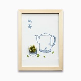 吃茶 永生花创意简约客厅装饰画茶室壁画新中式文艺壁饰