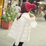 2015冬季新款韩版棉服修身羽绒棉加厚学生长袖连帽短款棉衣外套女