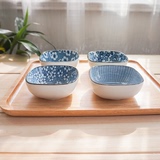 唯Nature 日式和风陶瓷餐具釉下彩小方碗 火锅饺子酱料碗小味碟