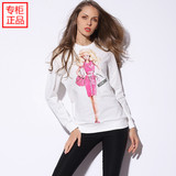意大代购 moschino 15年秋冬卡通3D芭比娃娃套头抓绒宽松长袖卫衣