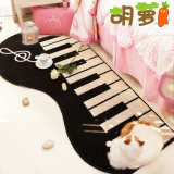 可爱卡通床前毯床边毯 猫咪钢琴 创意卧室客厅沙发床边床前地毯