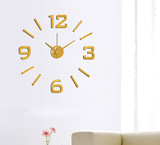 金色客厅静音挂钟现代简约钟表创意时钟客厅卧室装饰DIY墙钟