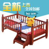 美式实木儿童床带护栏 1.5米男孩宝宝小床单人床 女孩卡通公主床