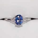 全网热销蓝色海洋60分 天然蓝宝石合成戒指女银镀金日韩925银指环