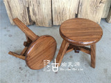 老榆木儿童凳  实木凳子 小圆凳  舒适凳 换鞋凳 原木家具