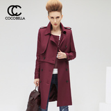 预售付款7天发COCOBELLA 中长款纯色修身两件套女式风衣外套CT274