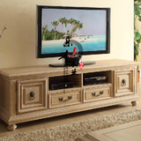美式乡村复古电视柜茶几组合欧式法式橡木做旧电视柜客厅家具订制