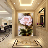客厅电视墙壁纸大型壁画卧室背景3d立体玄关餐厅浪漫红色玫瑰花卉