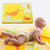 黄色小鸭专柜宝宝毯子儿童双层加厚拉舍尔婴儿毛毯新生婴儿礼盒