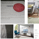 MASAR玛撒 德国进口地毯 现代风格 羊毛 手工编织 X素色淡蓝