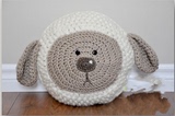 毛线编织钩针玩偶图解 做法 可爱的胖胖绵羊脑袋抱枕靠垫 中文
