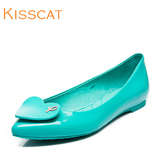 KISSCAT女鞋专柜桃心纯色通勤平跟套脚浅口女单鞋D44604-03QD