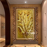 博艺佳 欧式酒店别墅高端客厅玄关走廊装饰画纯手绘油画金箔画