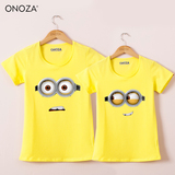 ONOZA夏季新款韩版短袖T恤女 可爱卡通大眼睛小黄人印花情侣t恤