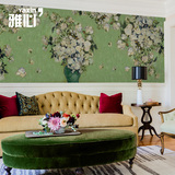 雅心蔷薇梵高美式乡村复古艺术壁纸电视背景墙纸定制壁画油画壁布