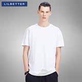Lilbetter男士短袖 纯色休闲半截袖男士几何拼接体恤衫韩版短袖男