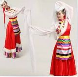 藏族女装舞蹈服饰长款现代演出服饰/民族藏族舞台表演服装臧族女