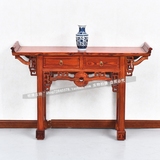 中式实木南榆木 条案香案供桌佛桌五斗翘头桌 明清仿古家具