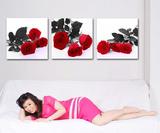 包邮现代简约无框画客厅卧室装饰画沙发背景墙画浪漫红玫瑰花卉