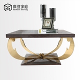 摩登家庭设计师家具 现代简约欧式不锈钢艺术小方桌 正方形茶几