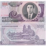 【亚洲】全新UNC 朝鲜5000元  外国纸币  外币 日日昇收藏