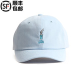 韩国正品进口蓝色时尚潮清新可爱甜美女棒球帽夏天卷边鸭舌帽防晒