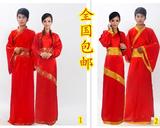 特价唐装汉服直裾曲裾男女情侣古代汉代结婚服 中式婚礼服装古装