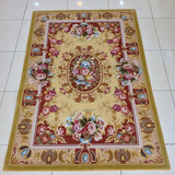 亿丝黄色古典花朵立体简欧美波斯纯真蚕丝手工地毯silk rugs